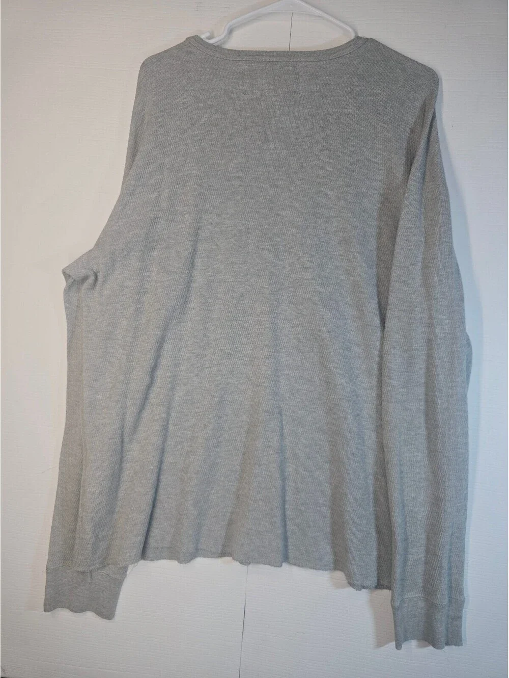 Vintage Polo Sport Ralph Lauren Mens XXL Gray Thermal Waffle Knit Shirt Workwear
